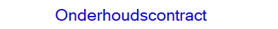 onderhoudscontract